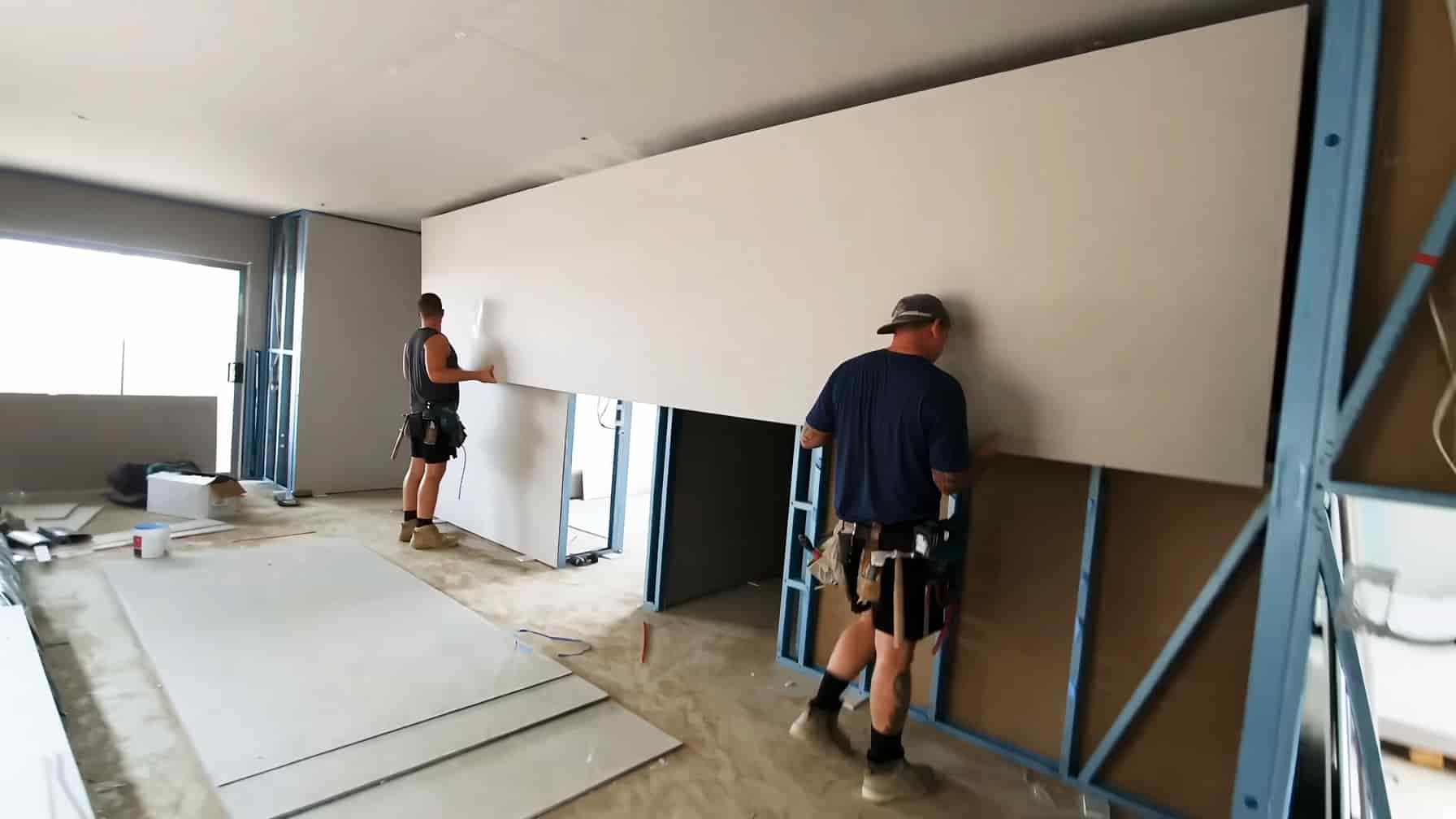 Drywall build-out in a San Diego retail storefront
